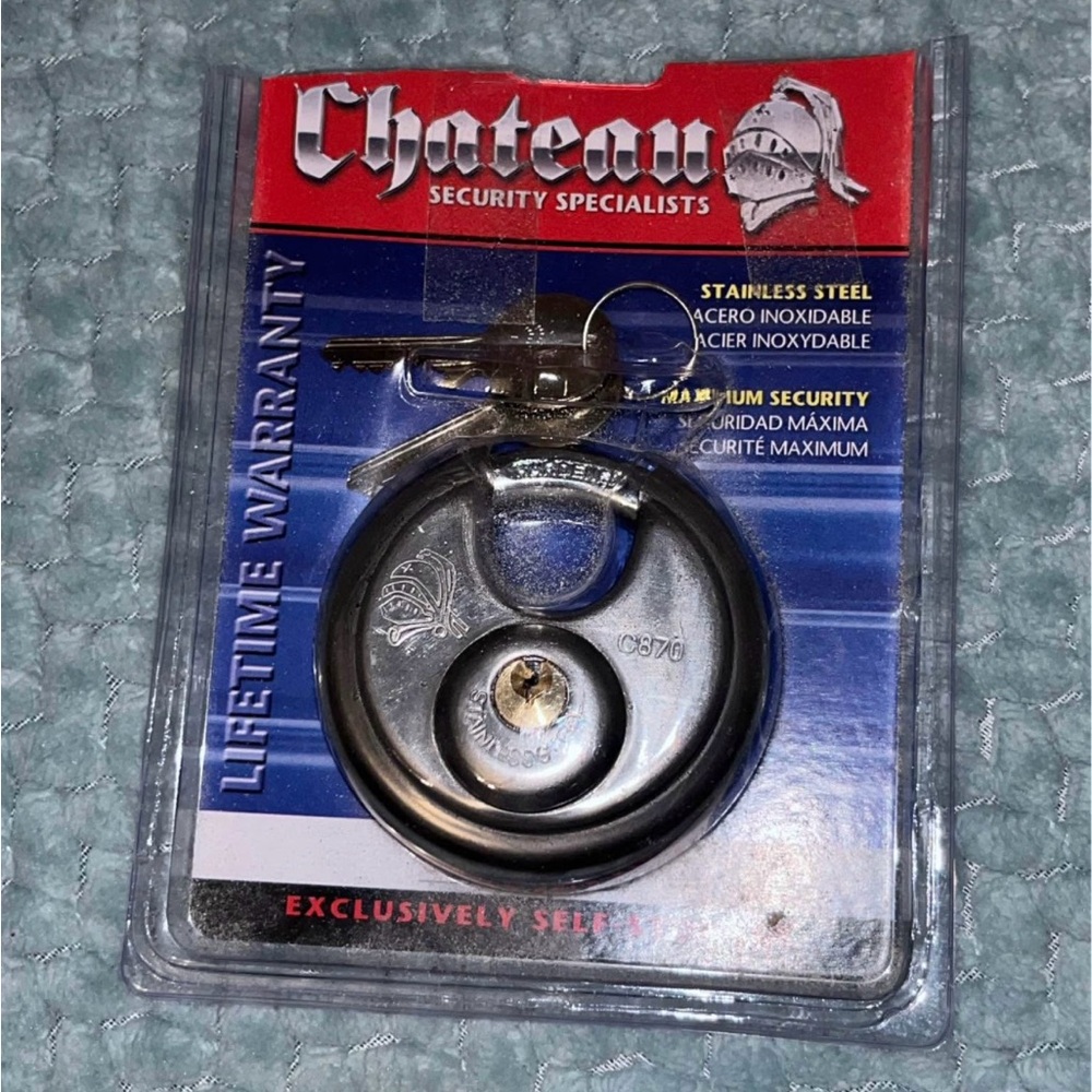 Chateau Silver Security Padlock with Key